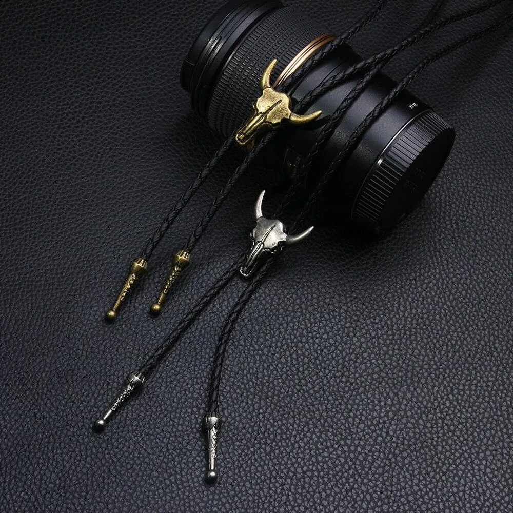 Bull Skull Head Bolo Tie