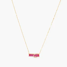 By Your Side CZ Horizontal Charm Silver Necklace