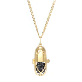 Capsule Crystal Pendant - 24ct Gold Vermeil