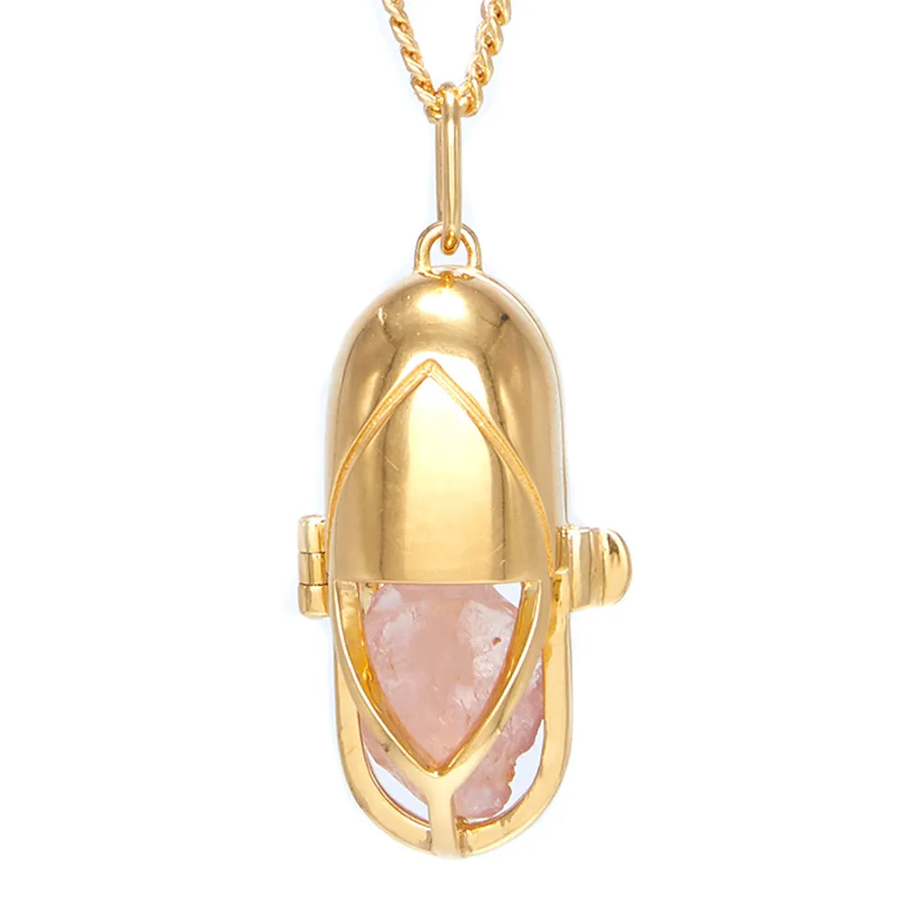 Capsule Crystal Pendant - 24ct Gold Vermeil