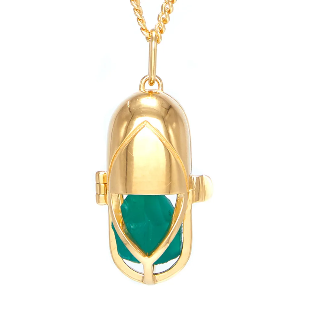 Capsule Crystal Pendant - 24ct Gold Vermeil