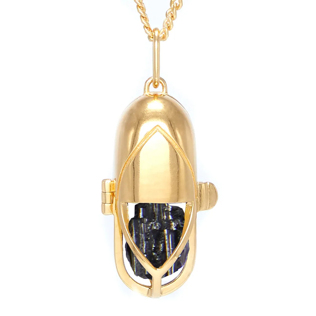 Capsule Crystal Pendant - 24ct Gold Vermeil