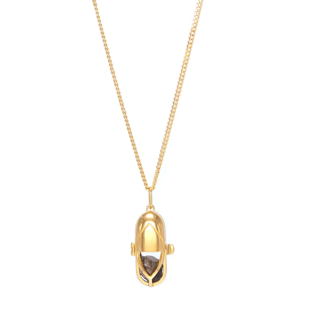 Capsule Crystal Pendant - 24ct Gold Vermeil