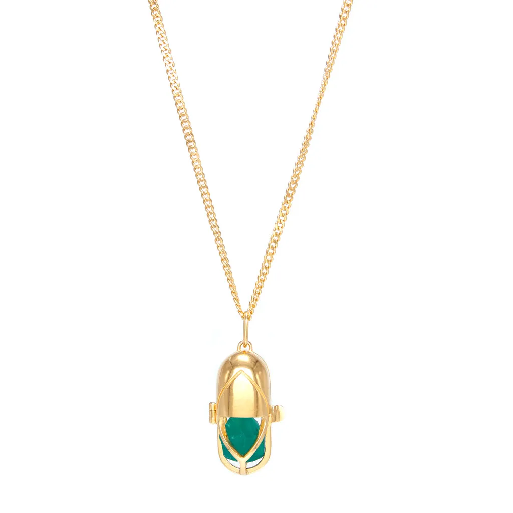 Capsule Crystal Pendant - 24ct Gold Vermeil