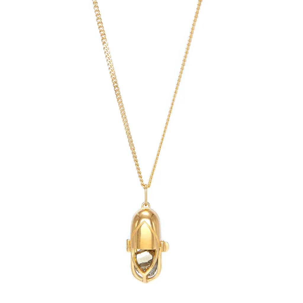 Capsule Crystal Pendant - 24ct Gold Vermeil