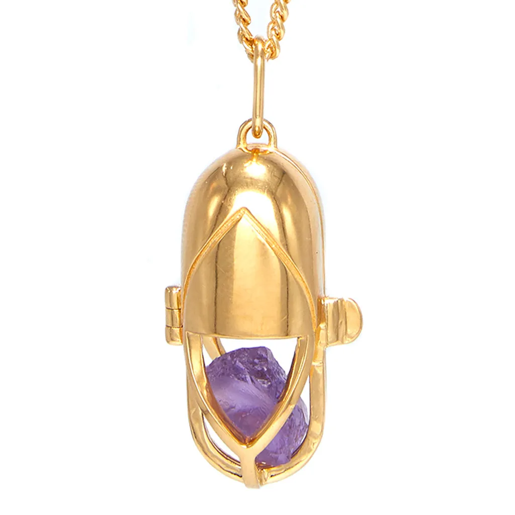 Capsule Crystal Pendant - 24ct Gold Vermeil