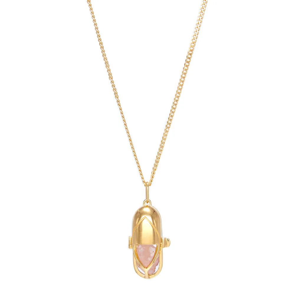 Capsule Crystal Pendant - 24ct Gold Vermeil