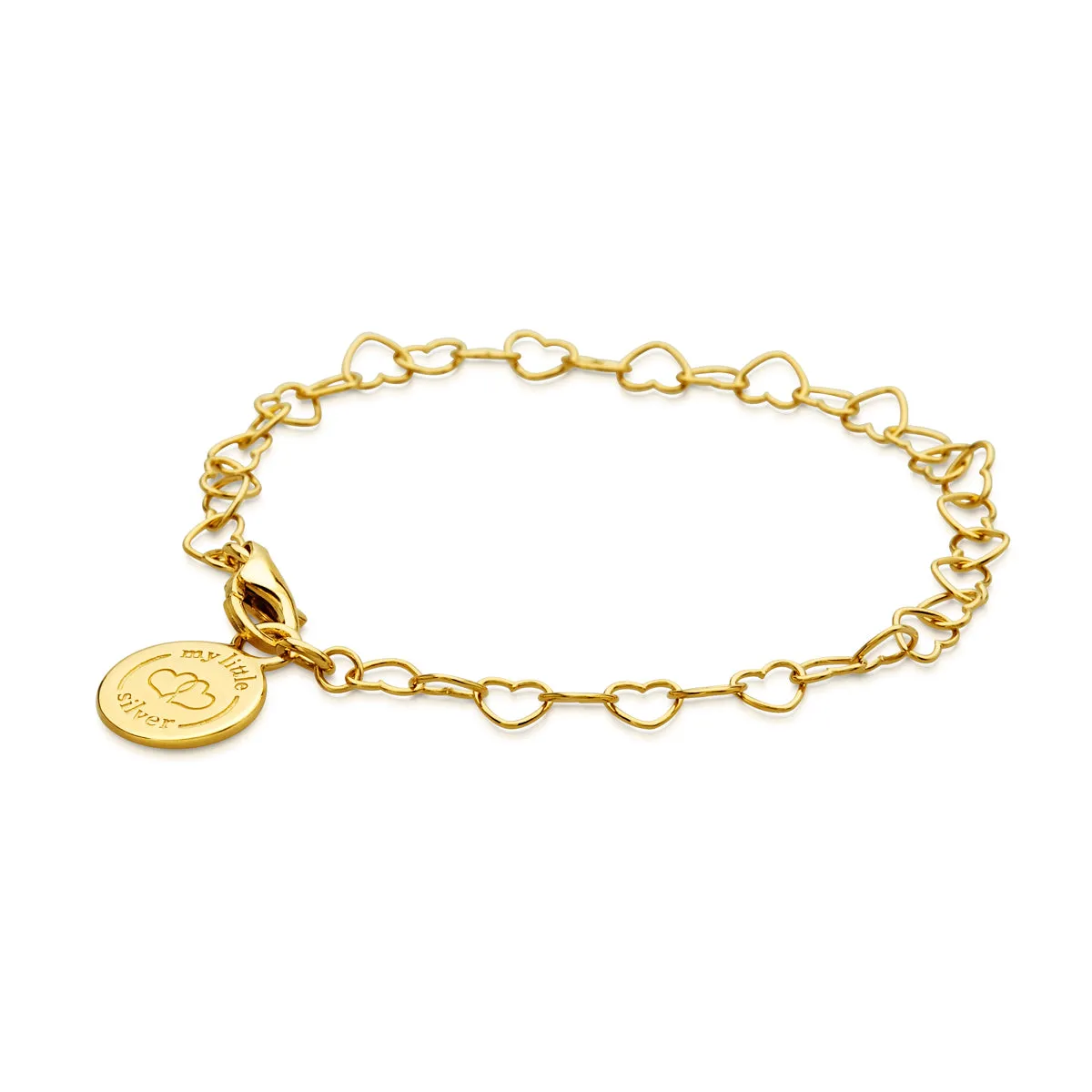 Chain of Hearts Children’s Charm Bracelet - Yellow Gold