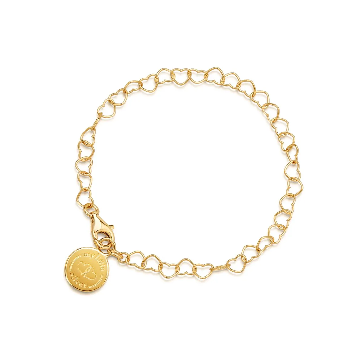 Chain of Hearts Children’s Charm Bracelet - Yellow Gold