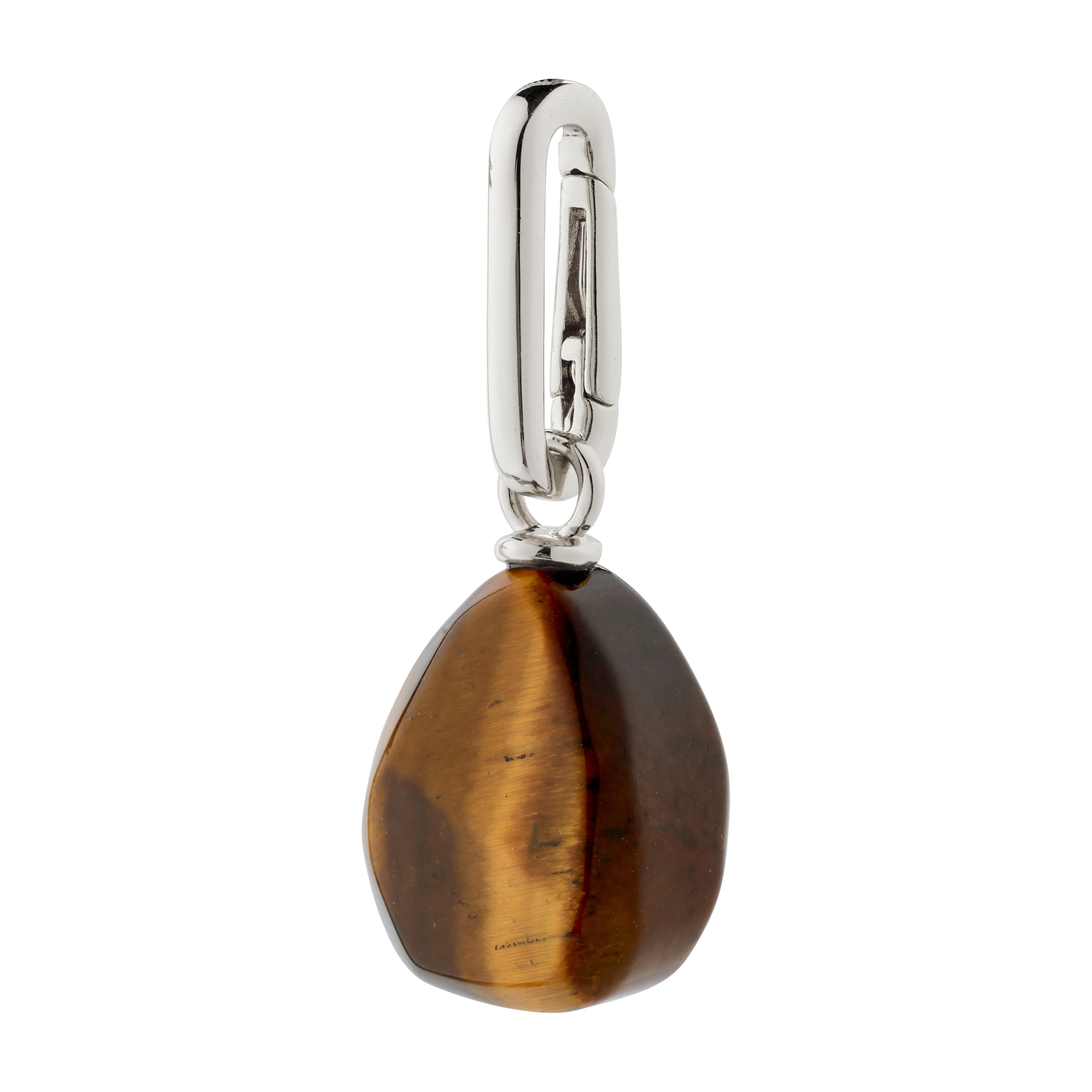 CHARM tiger eye pendant, silver-plated