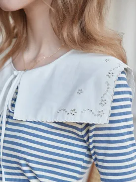 Claire Embroidered White Detachable Collar