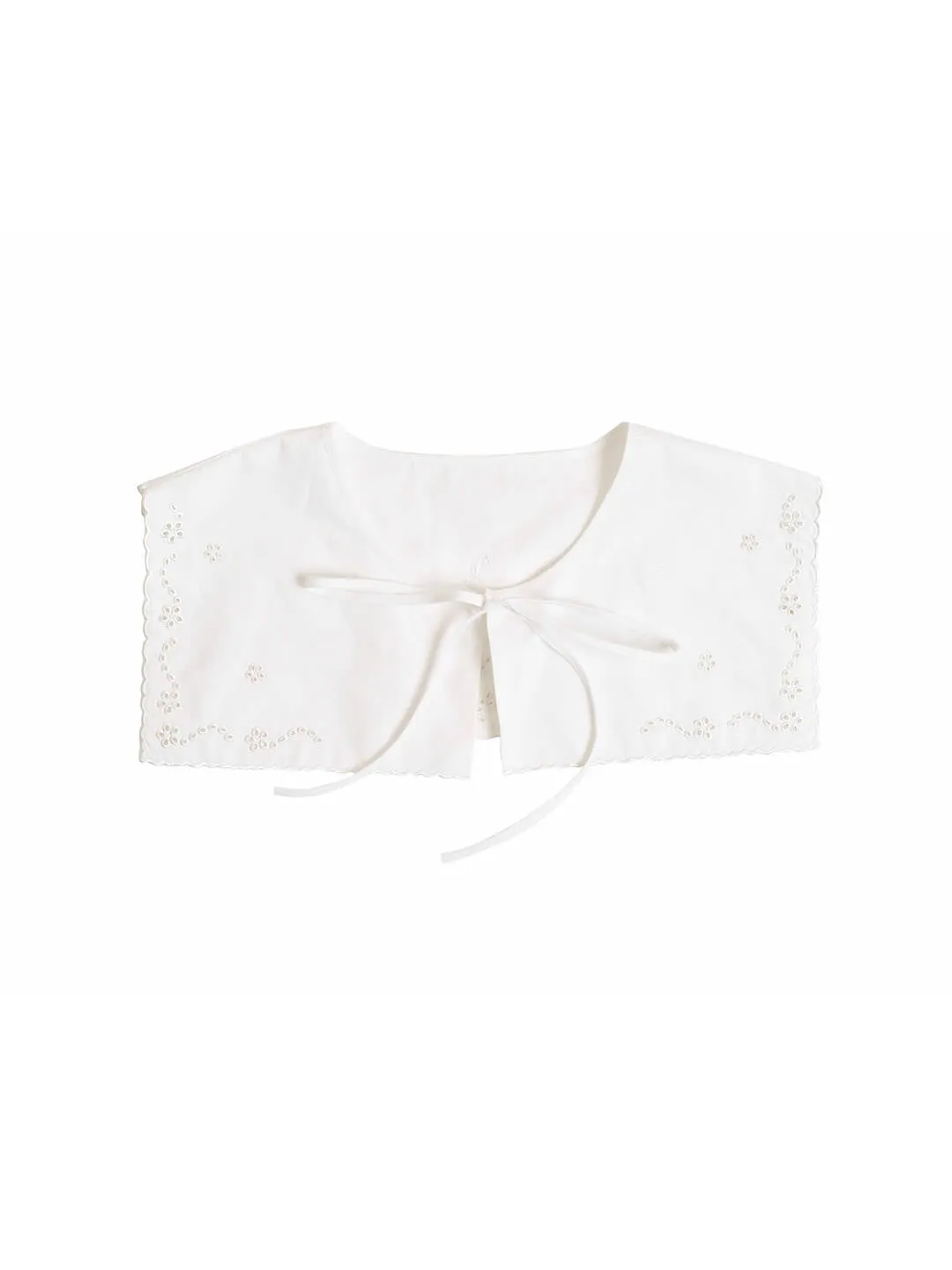 Claire Embroidered White Detachable Collar