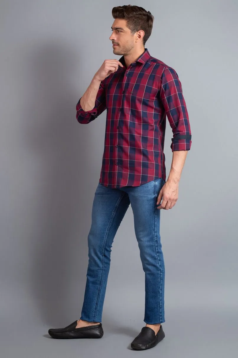 Classic Navy & Red Checks - Full-Stain Proof