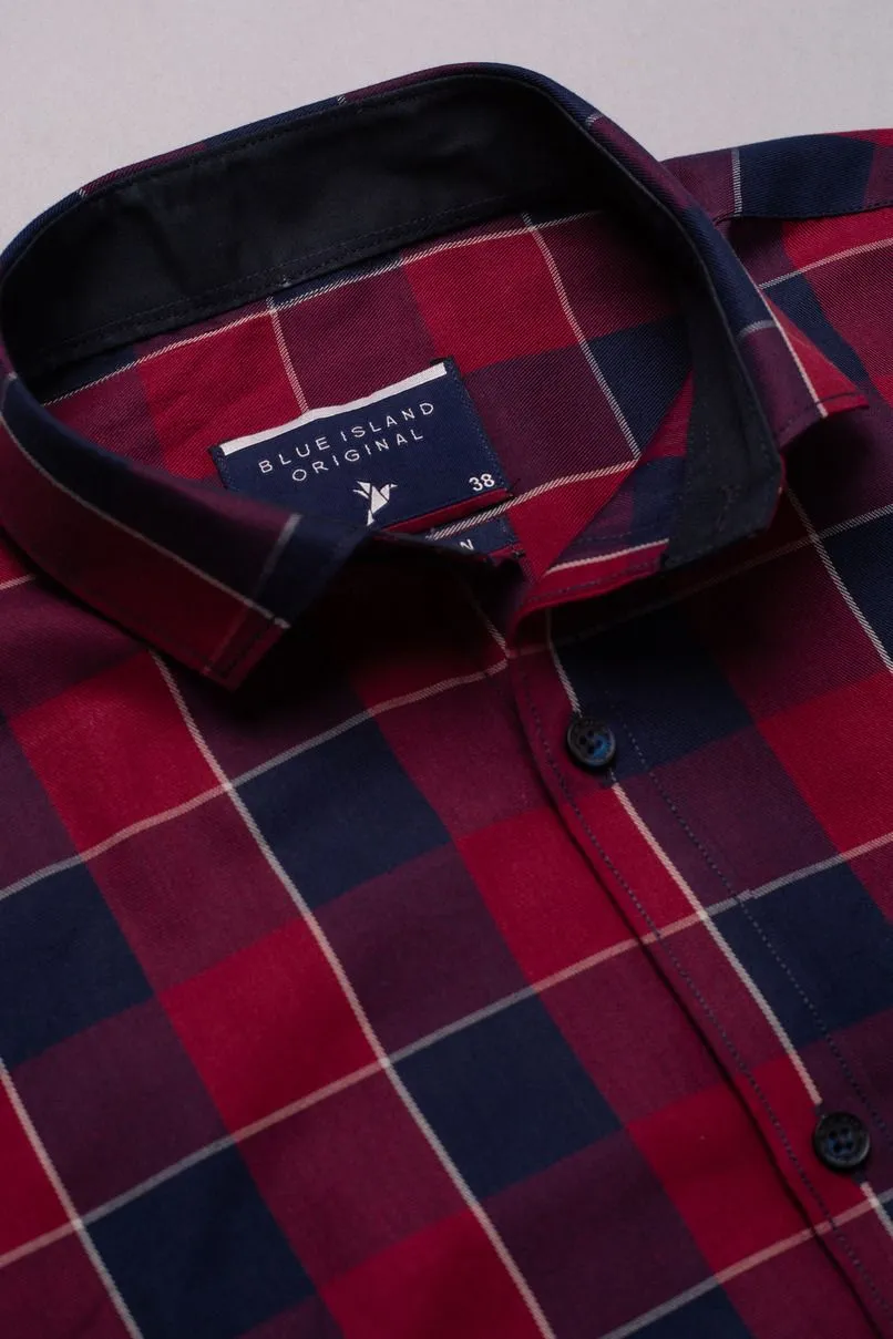 Classic Navy & Red Checks - Full-Stain Proof