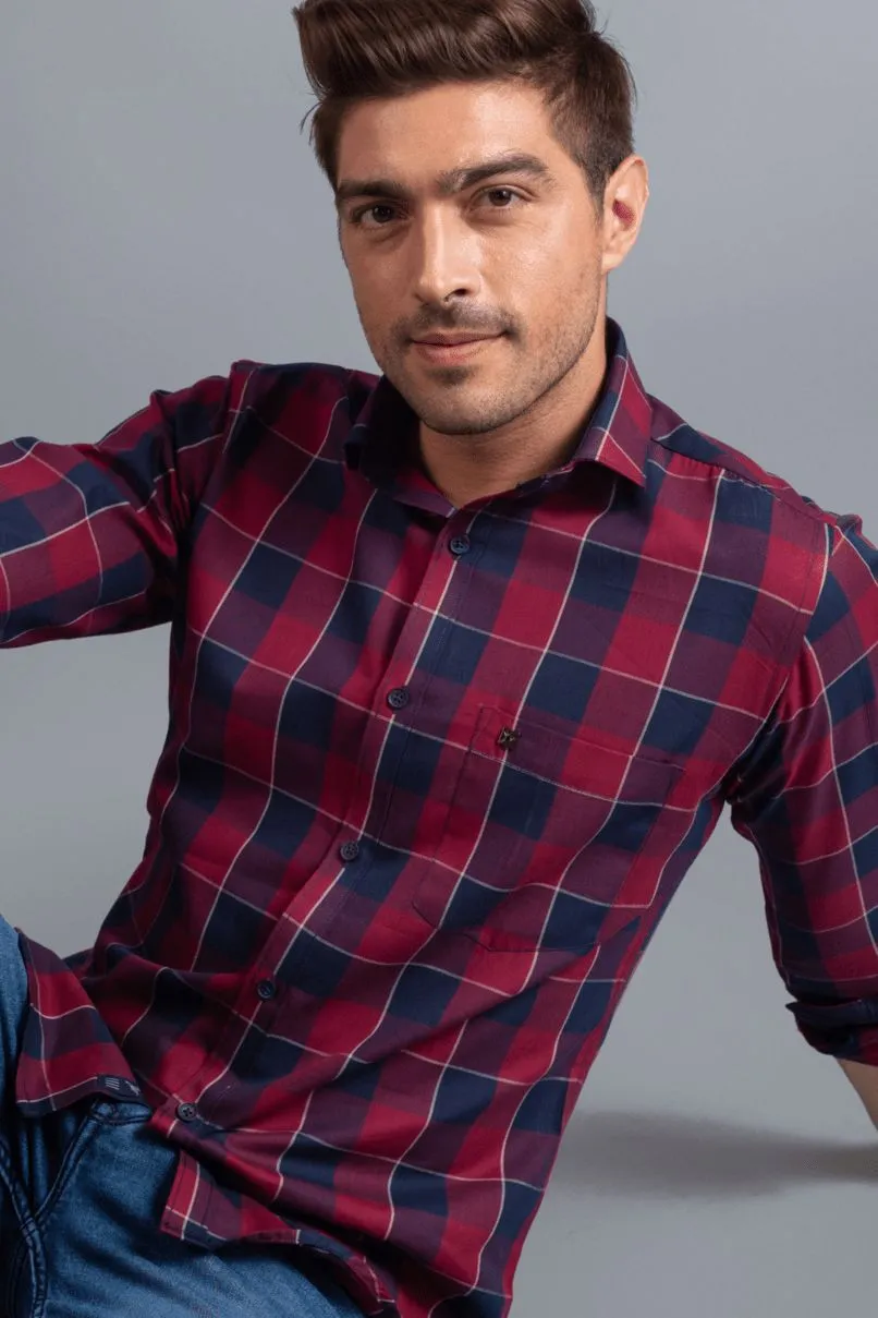 Classic Navy & Red Checks - Full-Stain Proof