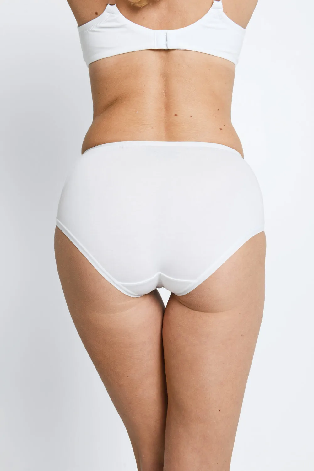 Cotton Midi Knickers 3 Pack - White