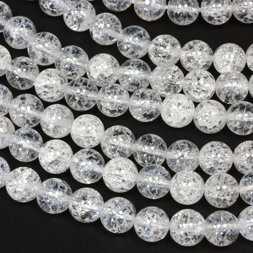 Crackle Crystal Quartz Rounds 8mm - 35cm Strand