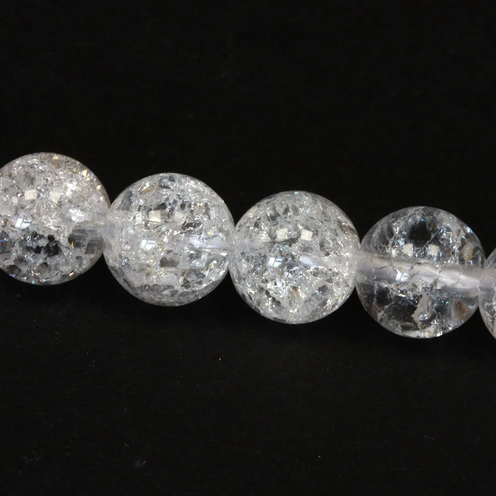 Crackle Crystal Quartz Rounds 8mm - 35cm Strand