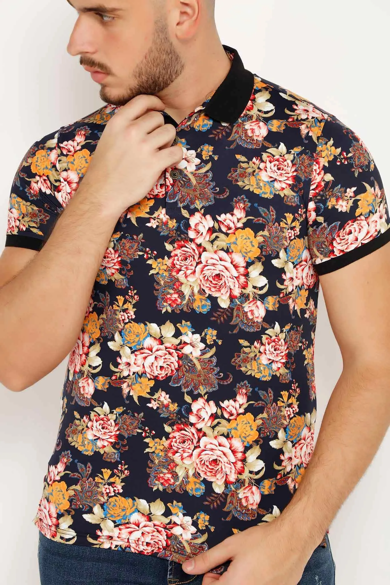 CRD FLORAL FANTASY MEN'S POLO TSHIRT 2101-14