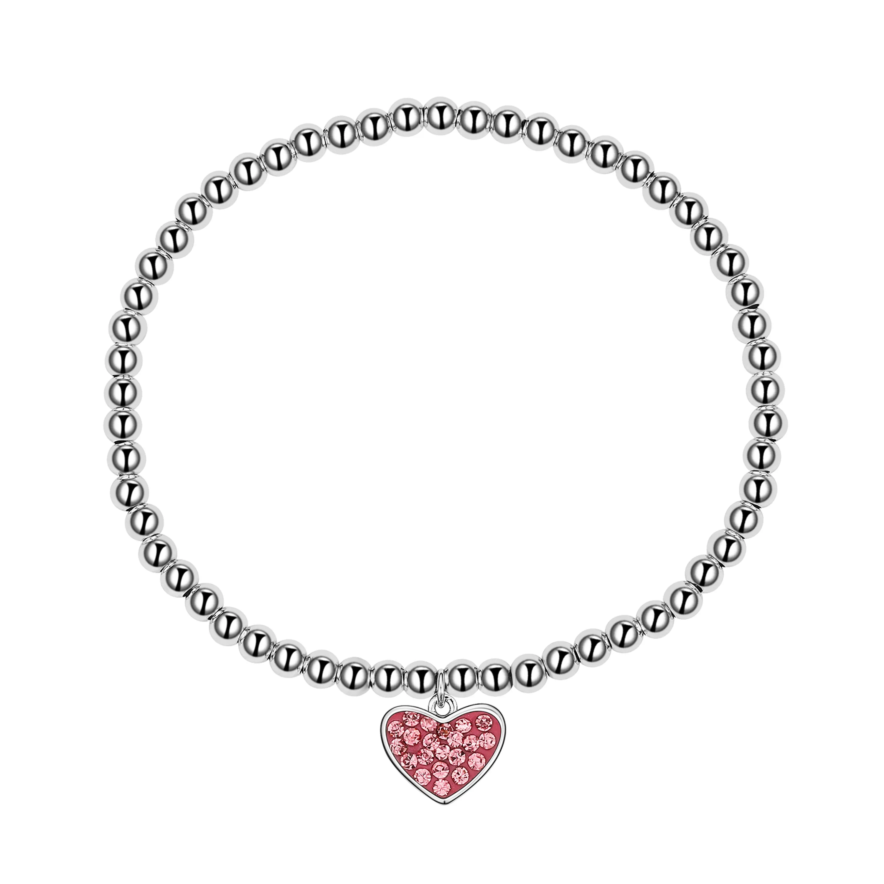 Crystal Heart Beaded Stretch Bracelet