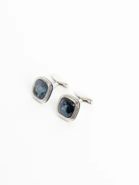 Dark Blue Pietersite Doppione Cushion Cufflinks