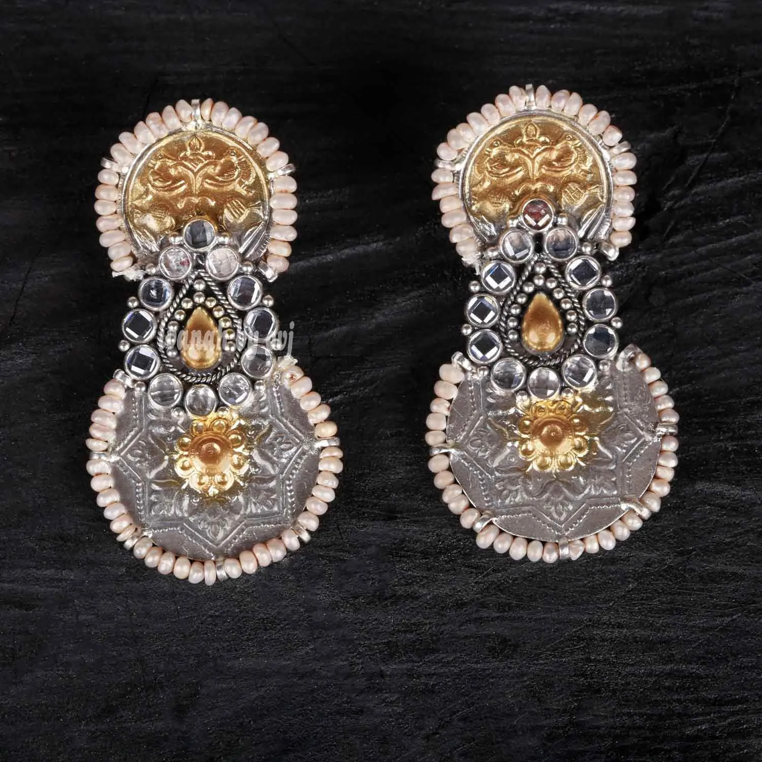 Designer Dual Tone Earrings