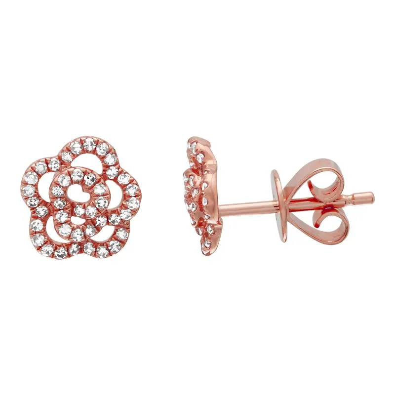 Diamond Flower Studs