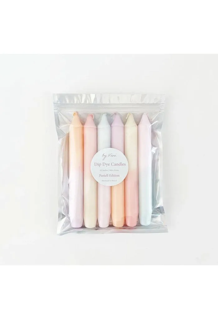 Dip Dye Candle Set-Pastel Multi