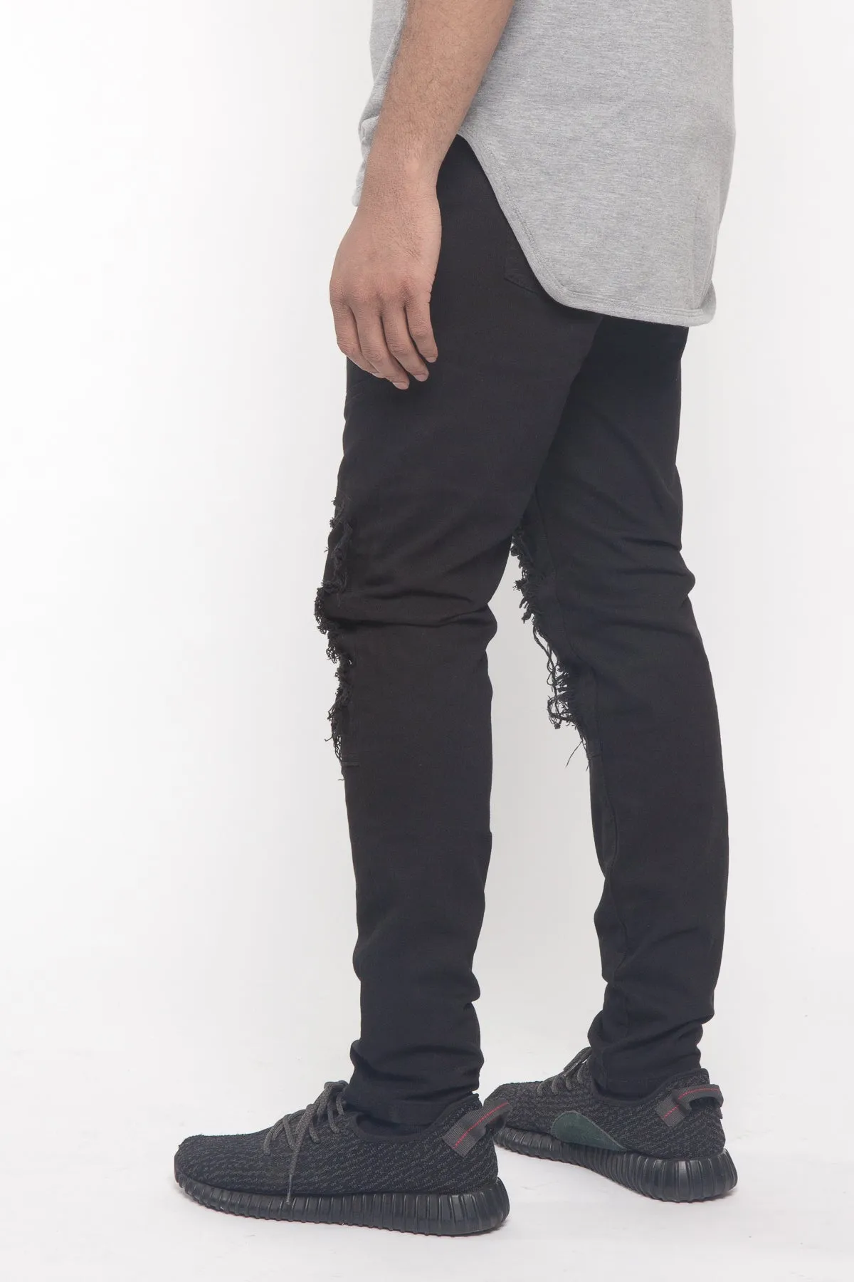 Distressed Colored Moto Jeans