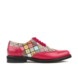 Embassy London Vivienne Ladies High Summer Pink Leather Lace Up Brogues