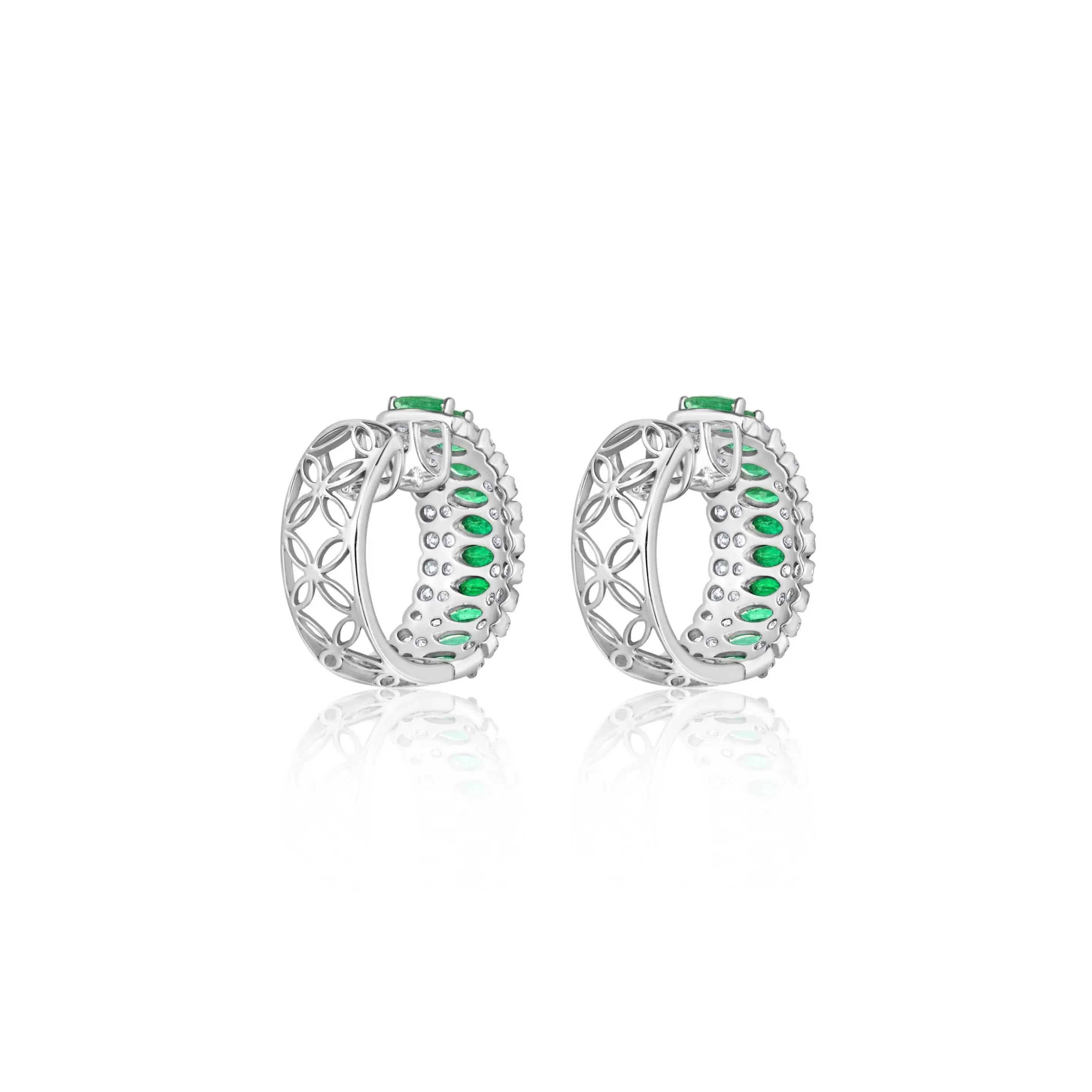 Emerald and Diamonds Hoops