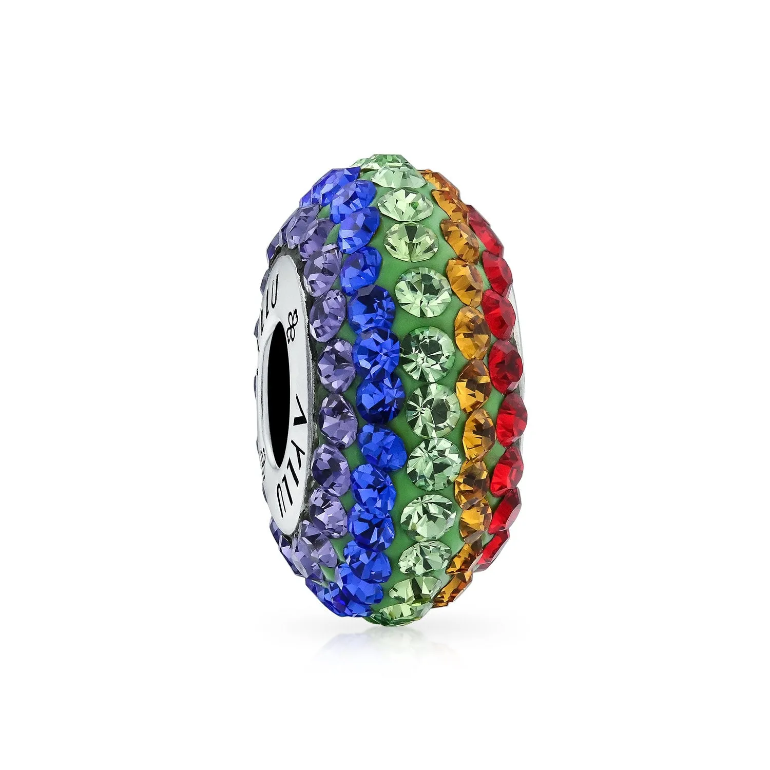 Enamel Crystal Inspirational LGBTQ Charm Bead Rainbow Gay Pride Rights Symbol