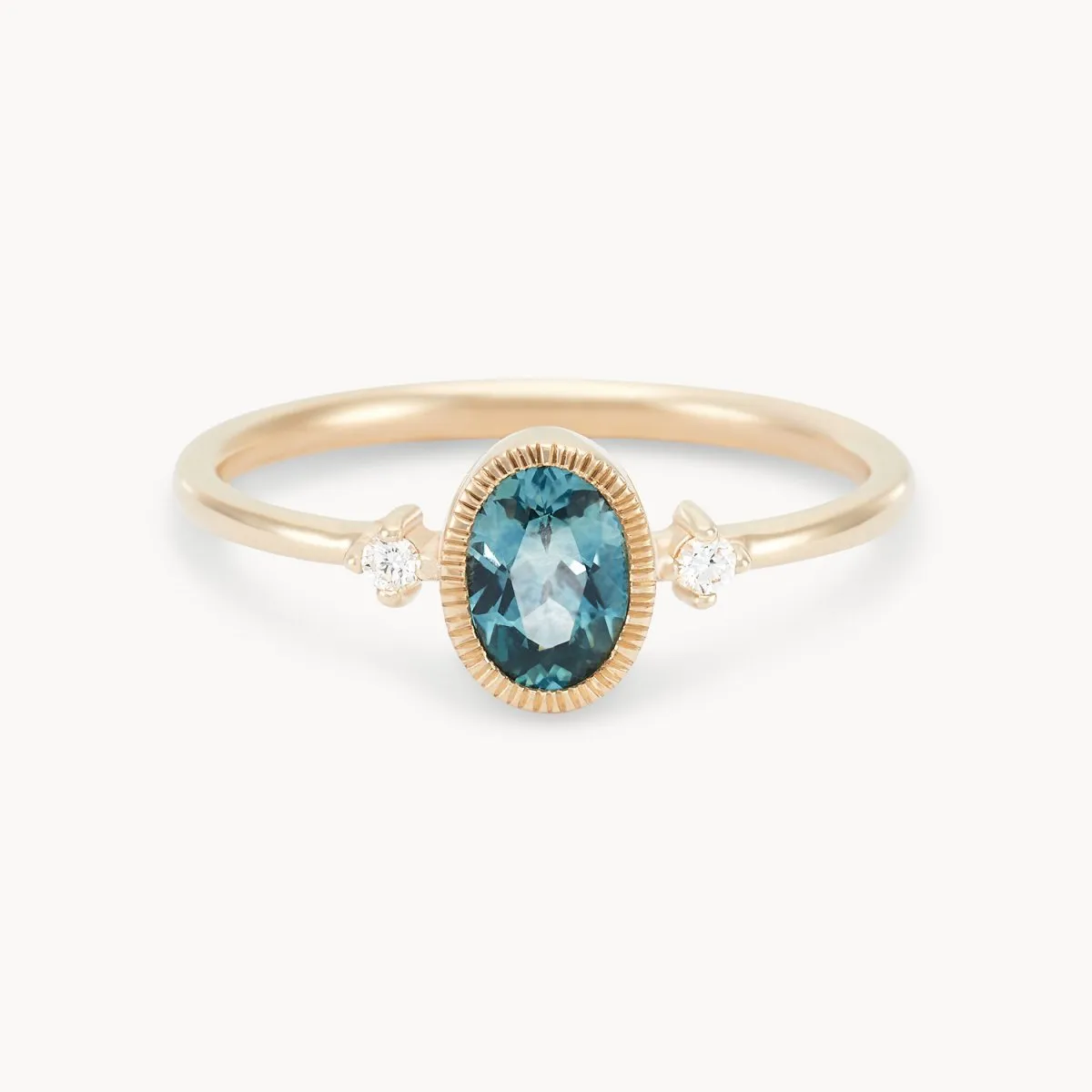 ethereal night one-of-a-kind ring - 14k yellow gold, oval blue sapphire