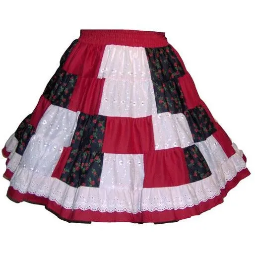 Eyelet Patchwork Square Dance Skirt