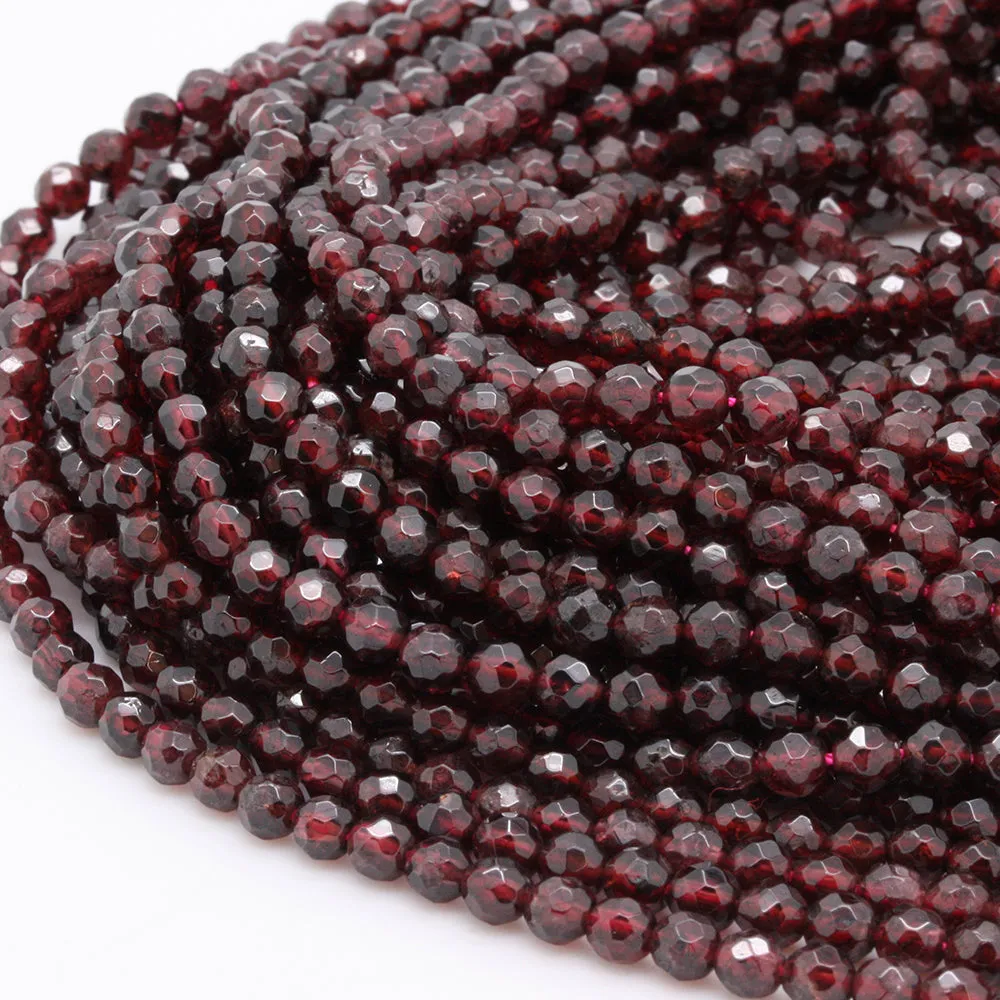 Faceted Garnet Rounds 4.5mm - 35cm Strand