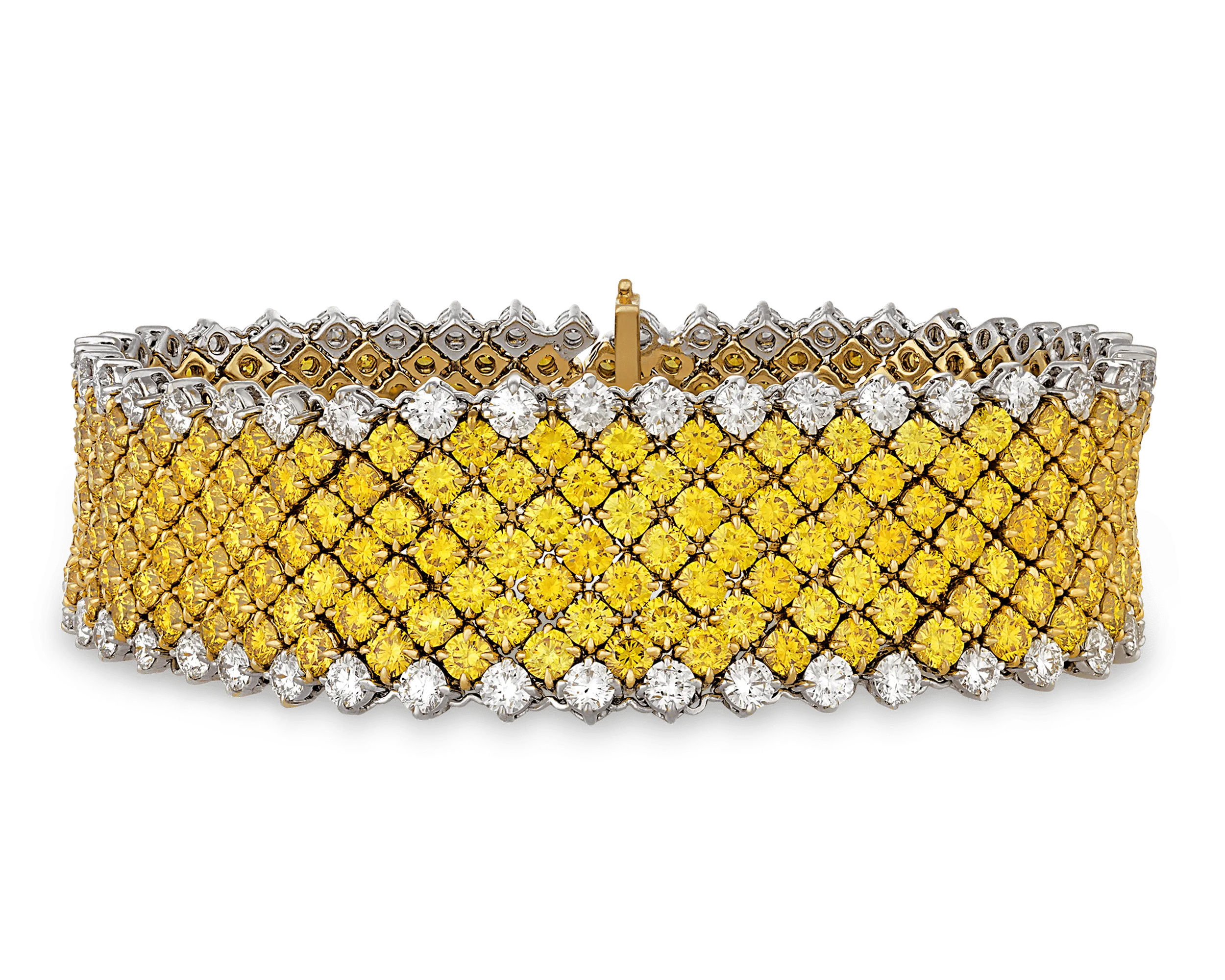 Fancy Vivid Yellow Diamond Mesh Bracelet, 28.40 Carats