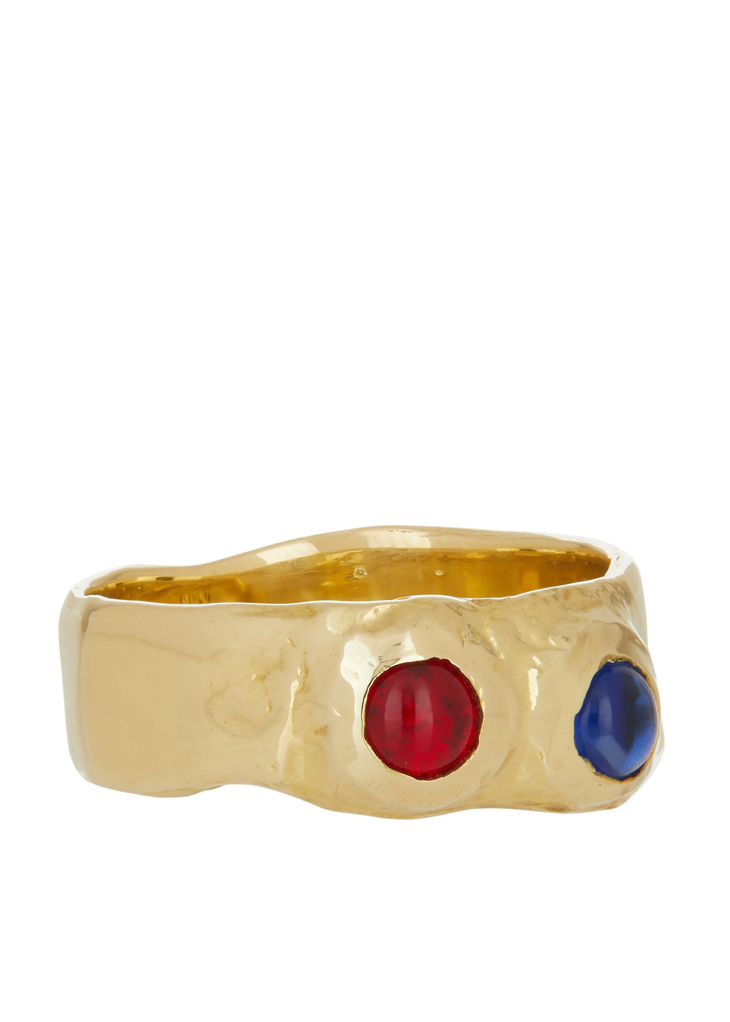 Felt Ring in Brass - Red & Blue