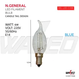 Filament Candle Bulb - E14 - 6W - COLORED