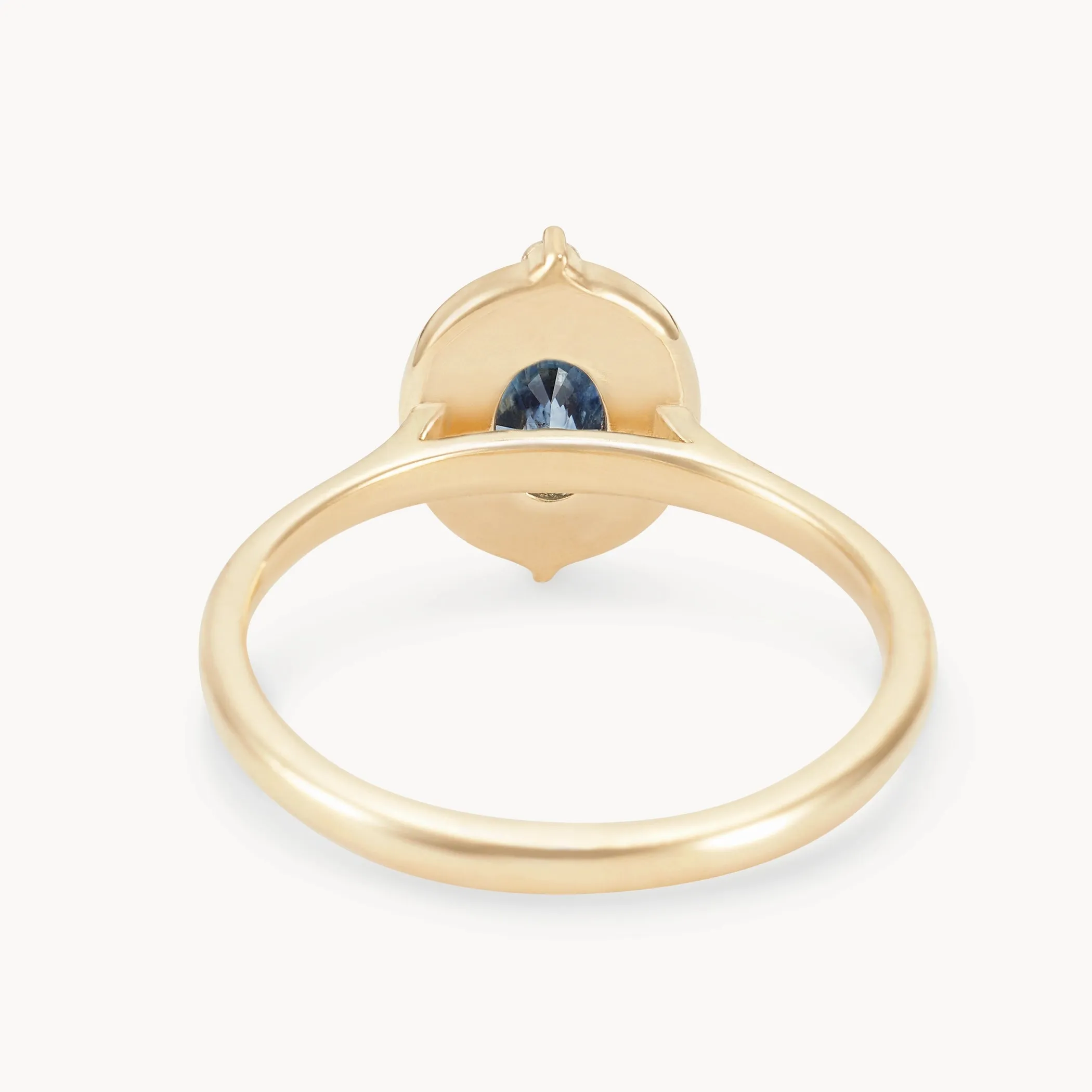 forever captivated one-of-a-kind - 14k yellow gold, blue oval sapphire, white diamonds