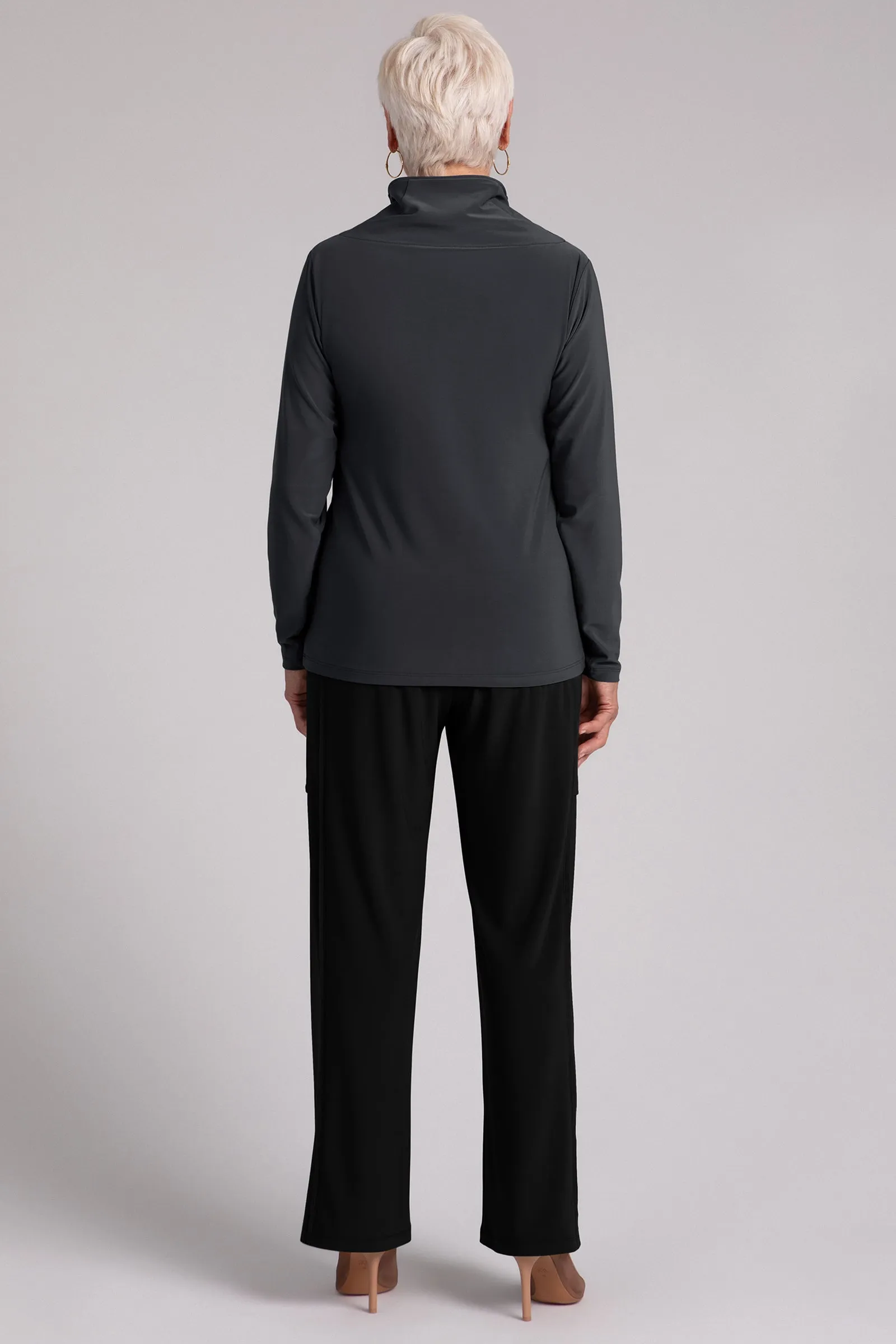 Funnel Neck Top | Graphite