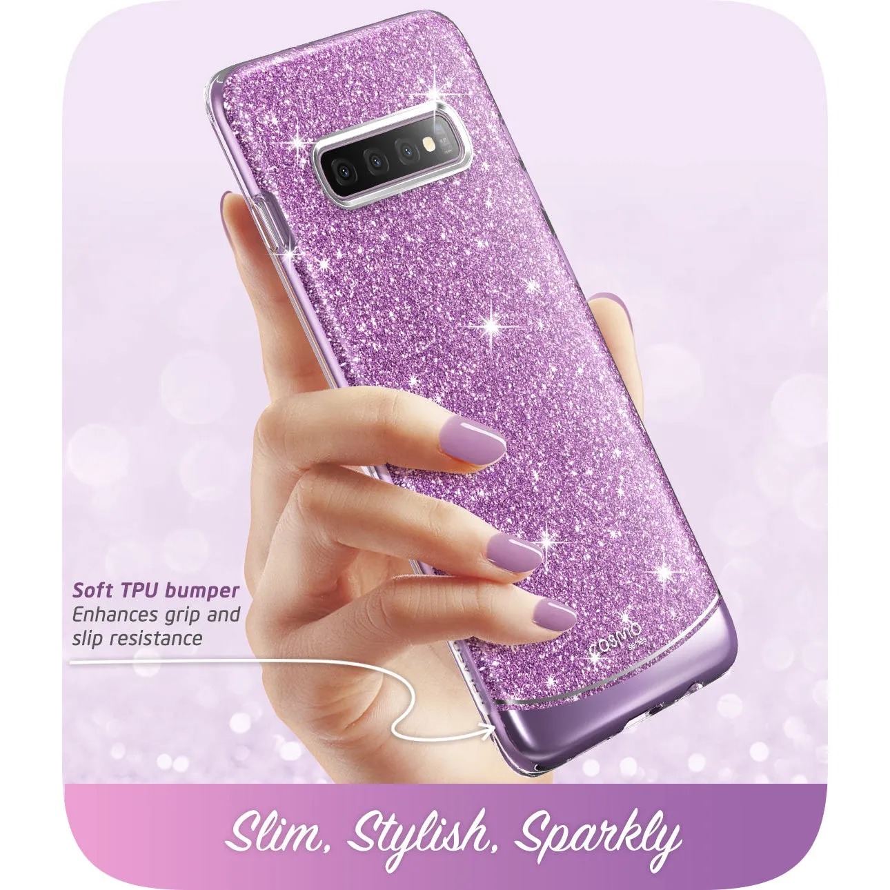 Galaxy S10 Plus Cosmo Case - Glitter Purple