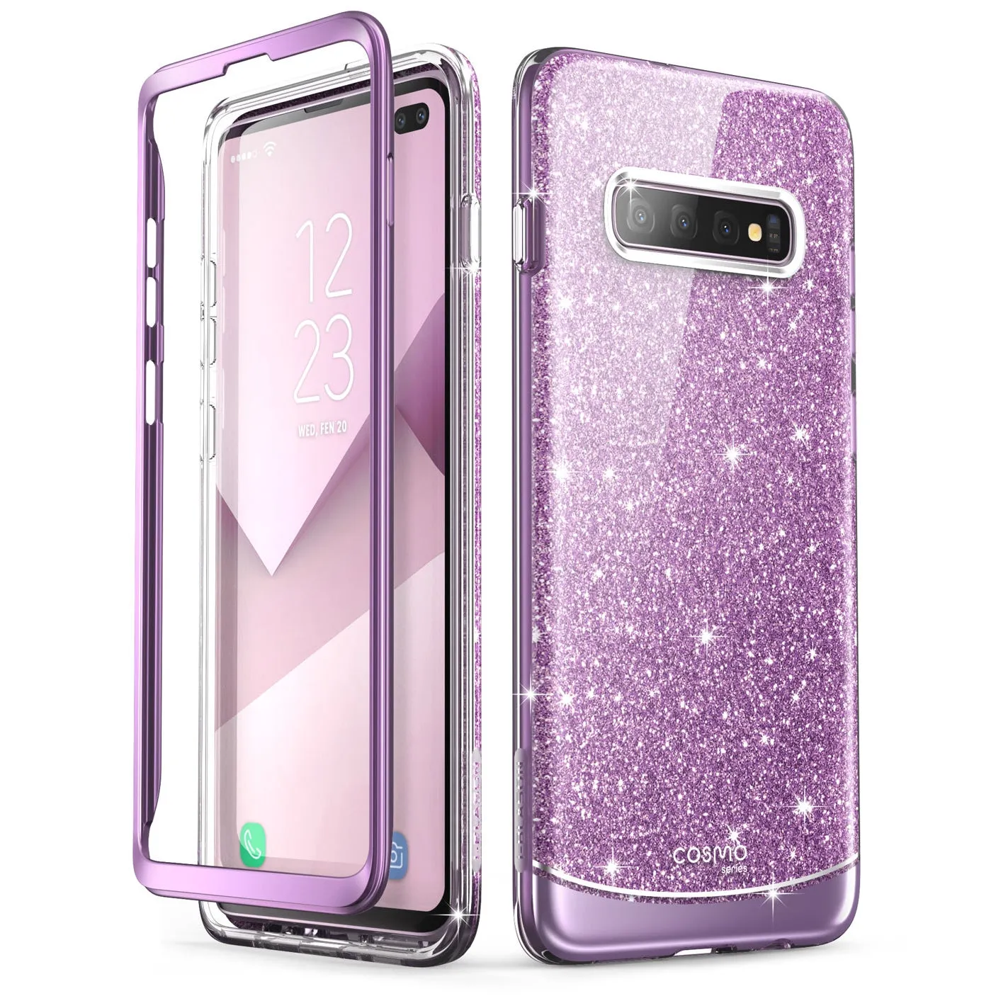 Galaxy S10 Plus Cosmo Case - Glitter Purple