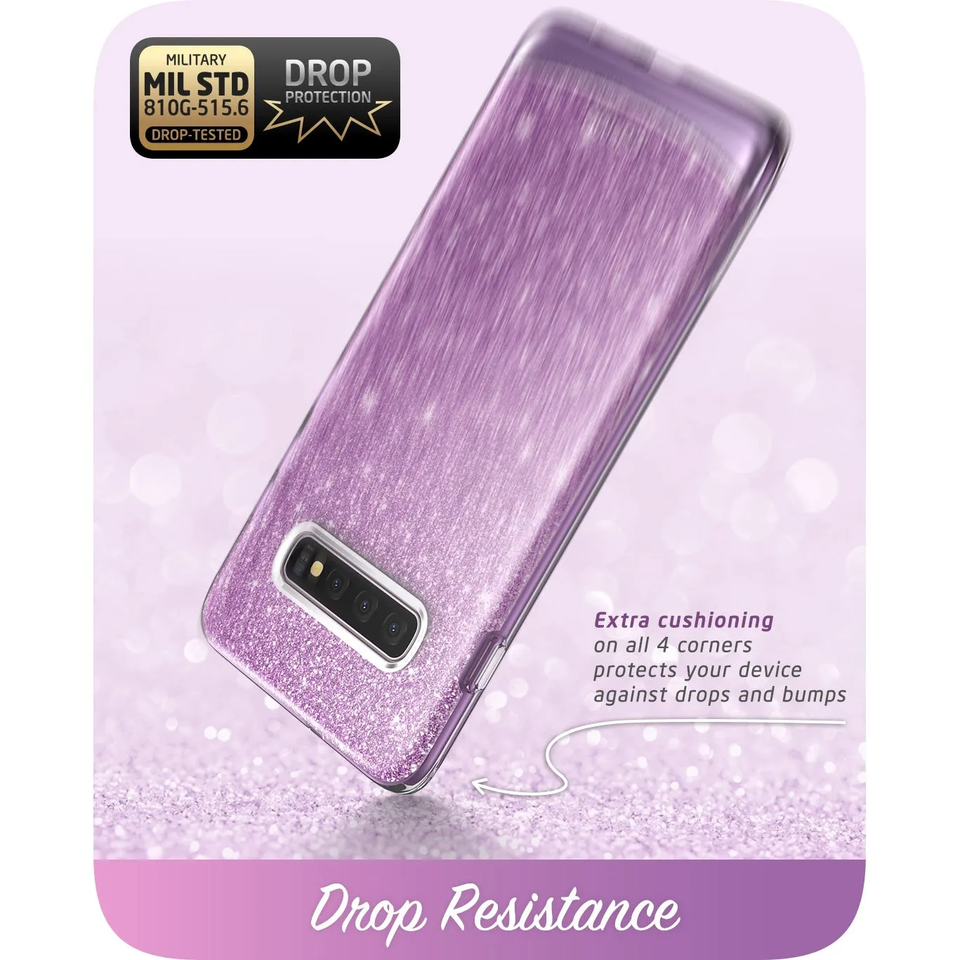 Galaxy S10 Plus Cosmo Case - Glitter Purple