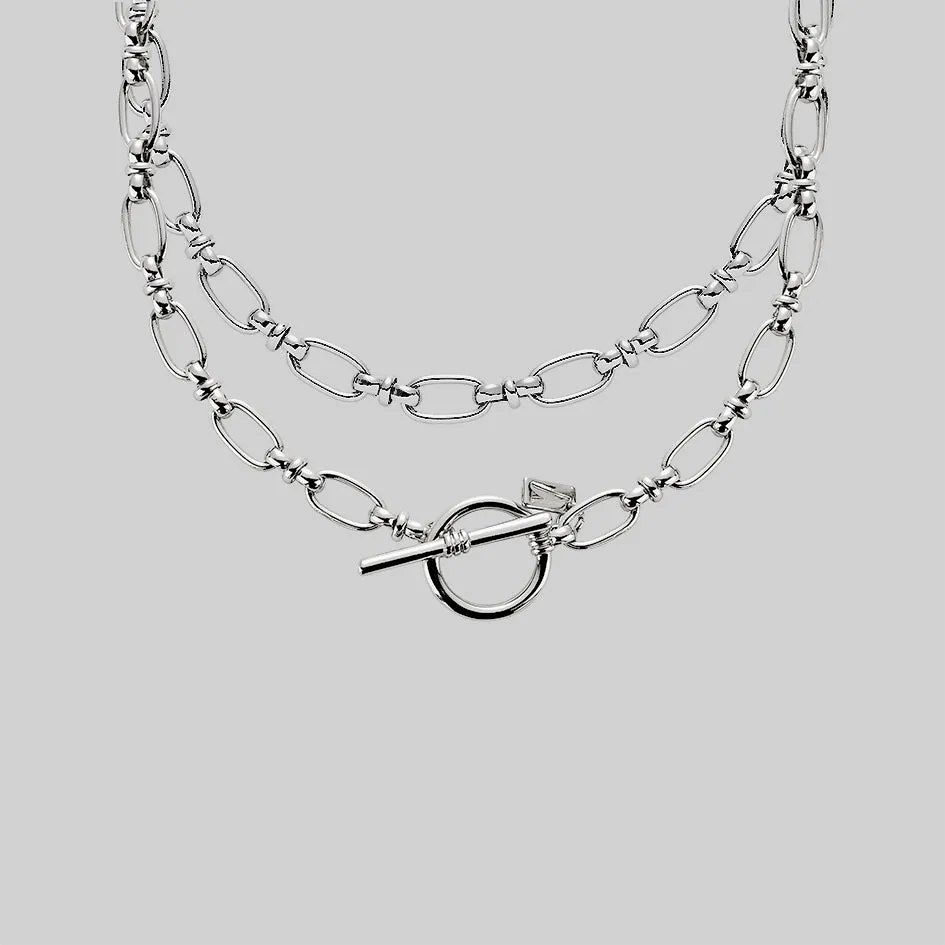 GETAWAY. Double Wrap T-Bar Chain - Silver