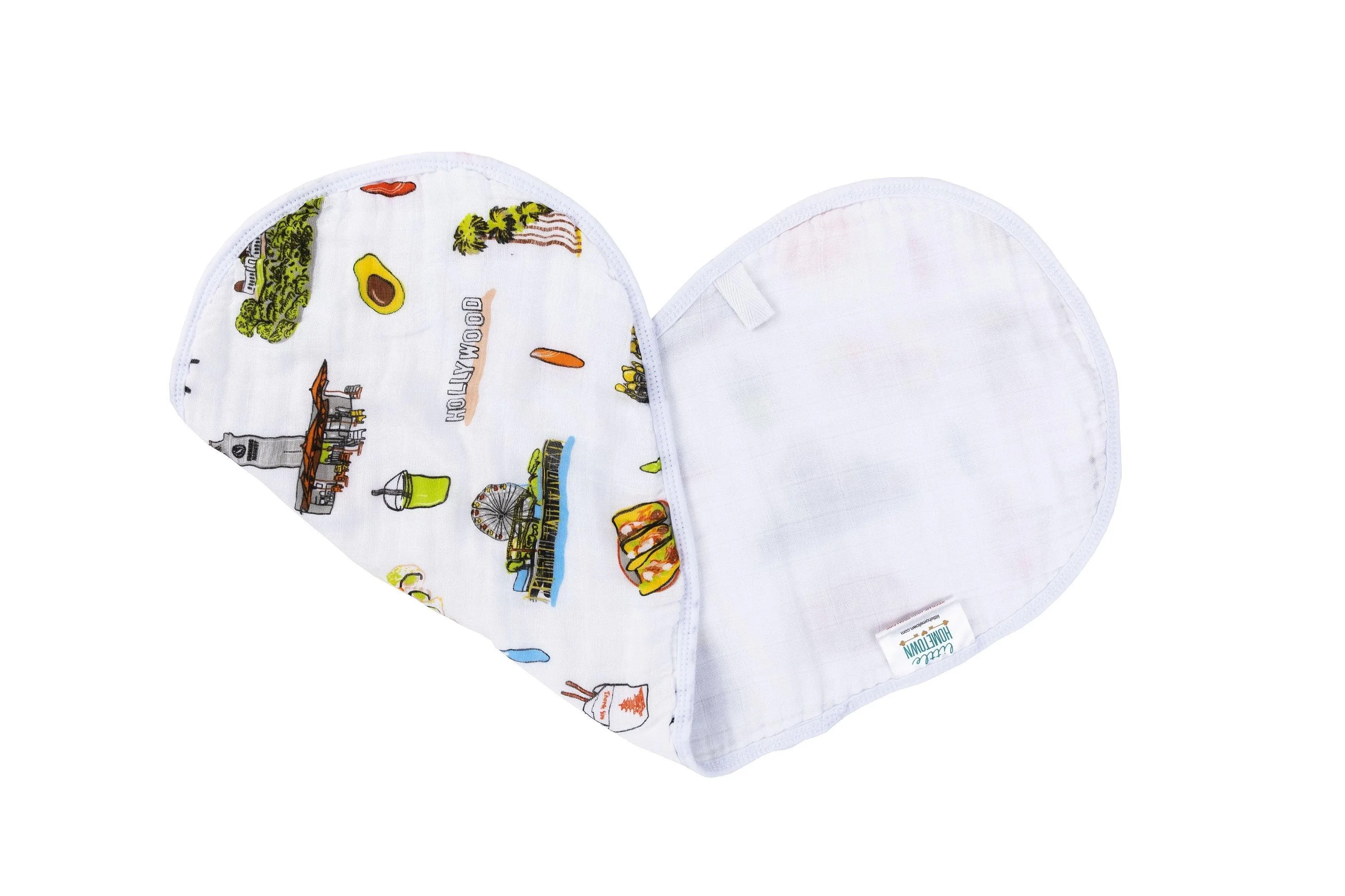 Gift Set: Los Angeles Baby Muslin Swaddle Blanket and Burp Cloth/Bib Combo