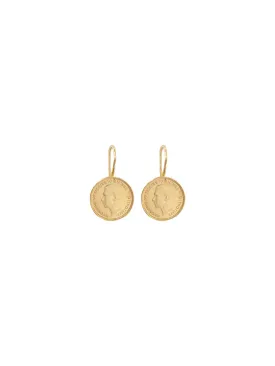 Gold Simple 3p Coin Earrings