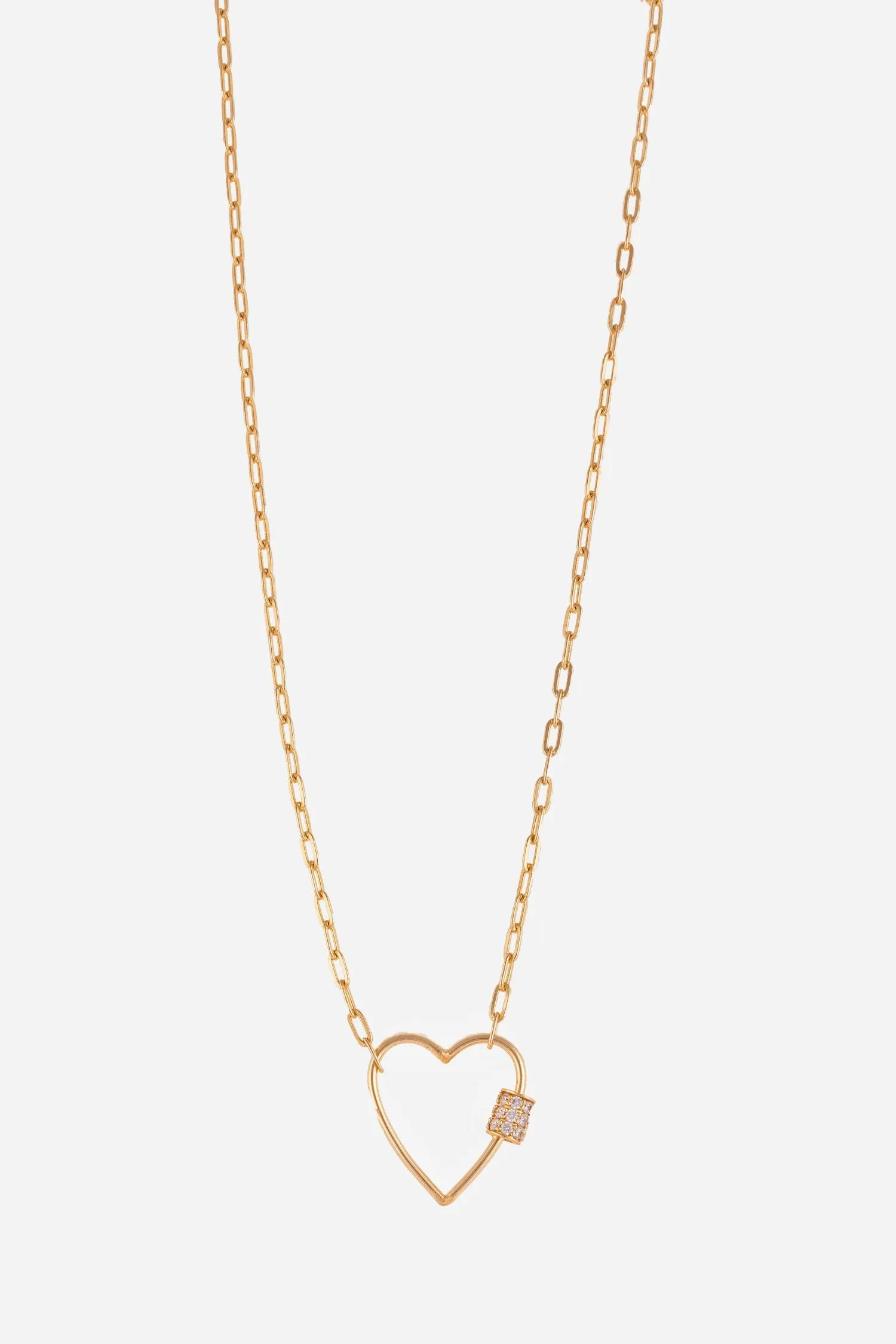 Golden Heart Shape Pendant In Long Chain