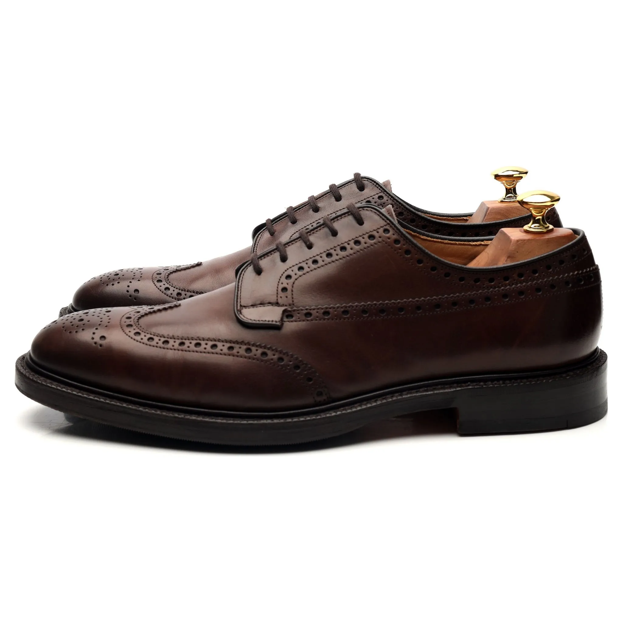 'Grafton' Dark Brown Leather Derby Brogues UK 9.5 F