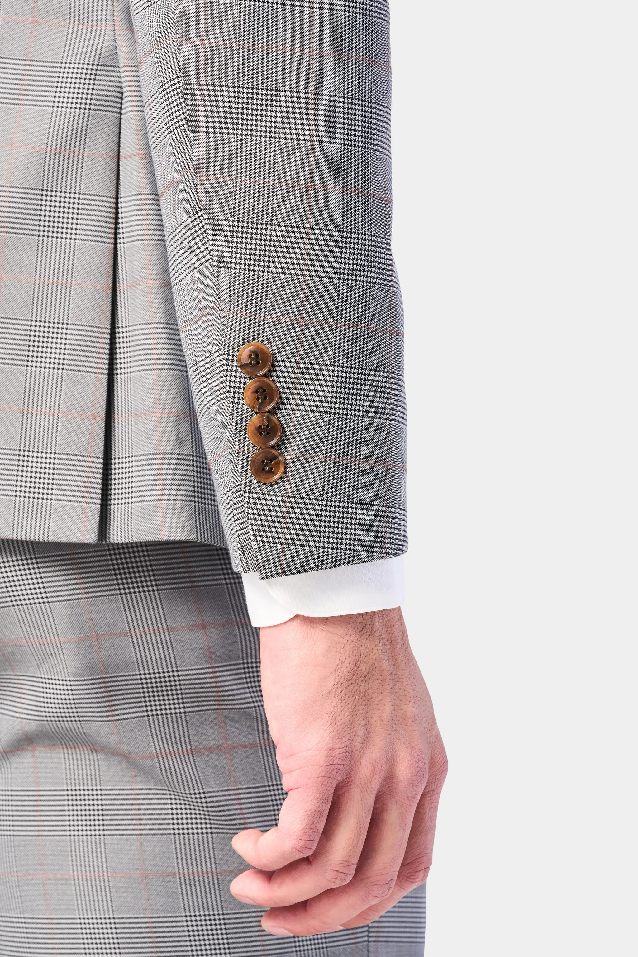 Gray and Rust Glenn Plaid 3 Piece Suit