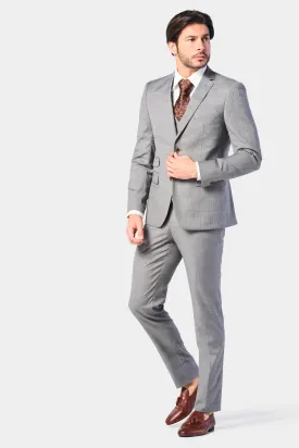 Gray and Rust Glenn Plaid 3 Piece Suit